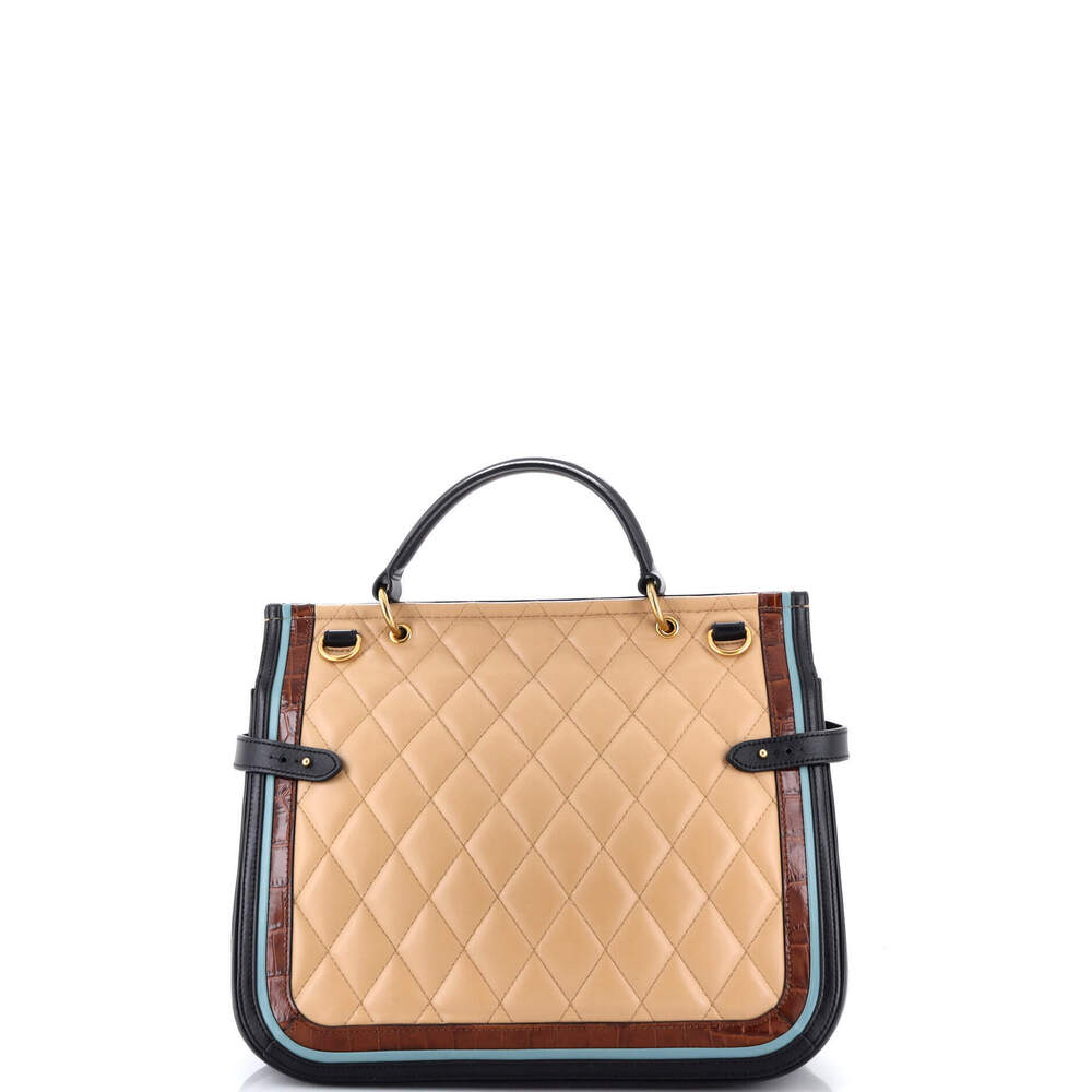 Mulberry Large Amberley Satchel Quilted Leather with Crocodile Embossed Leather - Picture 3 of 6